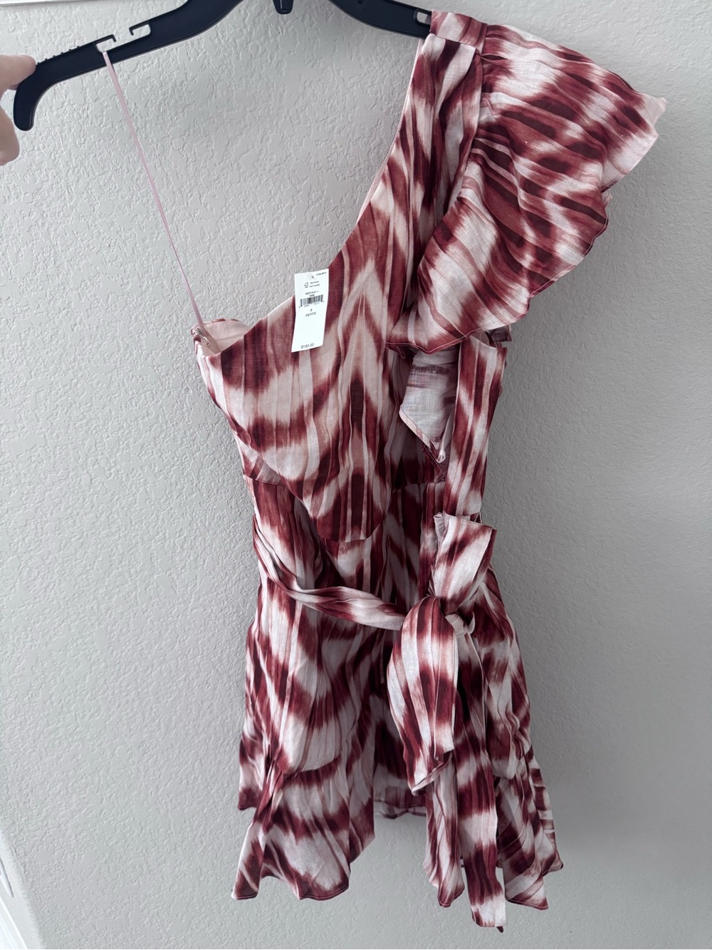 Banana Republic 8 petite will fit a 6 One-Shoulder Linen Mini Dress